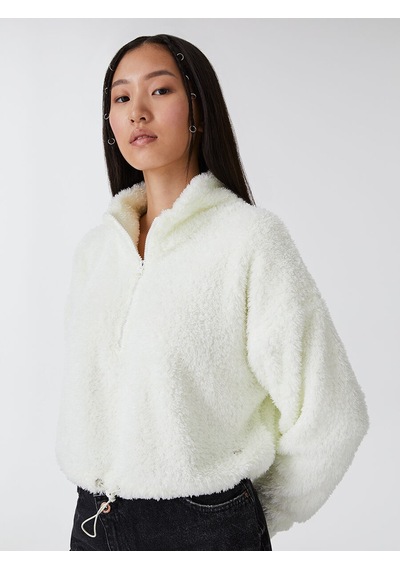 Loft Oversize Kadın Sweatshirt Beyaz