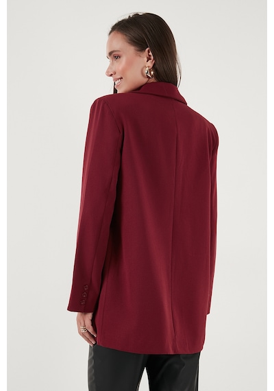 Lela Relaxed Fit Mono Yaka Cepli Blazer Bayan Ceket 611Bc00132 Bordo