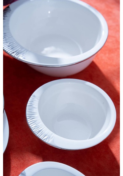 Acar Sherry Silver 6 Kişilik 37 Parça Yemek Takımı Beyaz