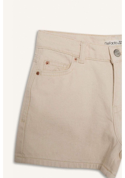 Defacto Kız Çocuk Gabardin Şort D7108a825smer233 Ekru
