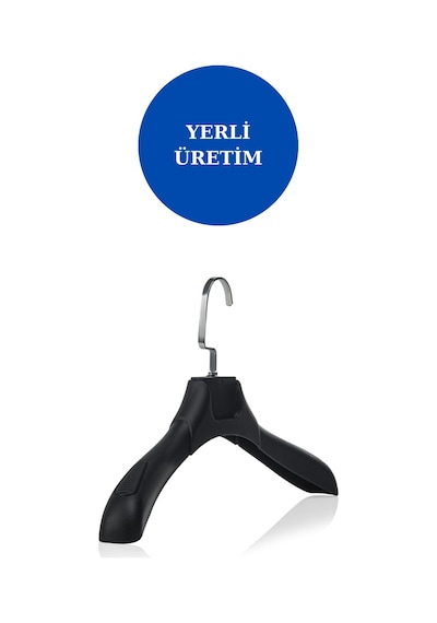 Ceket Elbise Askısı Plastik Soft Siyah Abs Gömlek Kıyafet Askısı 50 Adet Diğer