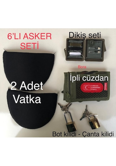 Asker 6 Lı Set Bot Kilidi Çanta Kilidi Cüzdan - 2 Adet Vatka Diki Çok Renkli