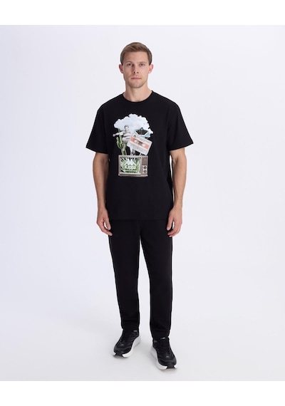 Kappa Authentic Vitor Erkek Siyah Regular Tişört