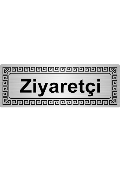 Ziyaretçi 7Cmx20Cm Metal Yönlendirme Levhası Gümüş Renk Metal