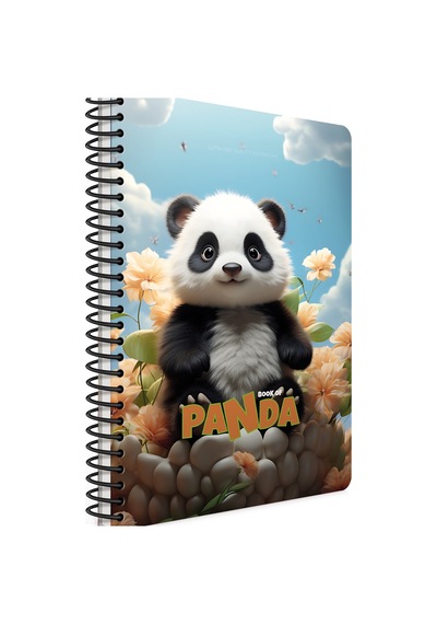 Gıpta Spiralli Karton Kapak Defter Panda A4 80 Yp Kareli Çok Renkli