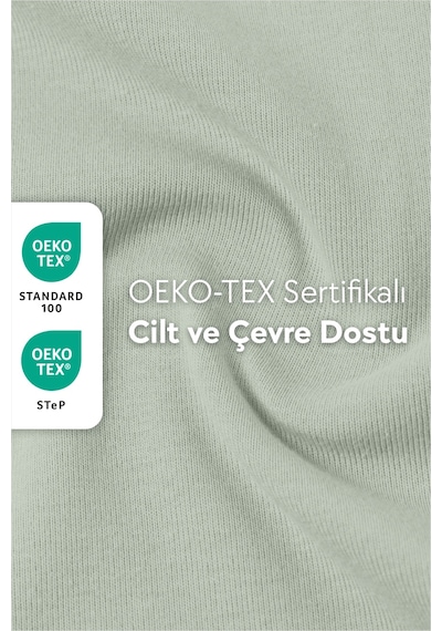 Calmera | %100 Pamuk Penye Lastikli Çarşaf | Çift Kişilik | Yeşil