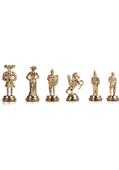 Gifthome Orta Boy Metal İspanyol Satranç Takımı Parlak Ve Mermer Desenli Sandıklı Mdf Tahtası 36x36x6 Cm.