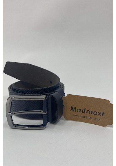 Madmext Lacivert Suni Deri Desenli Erkek Kemer 7223-lacivert Lacivert