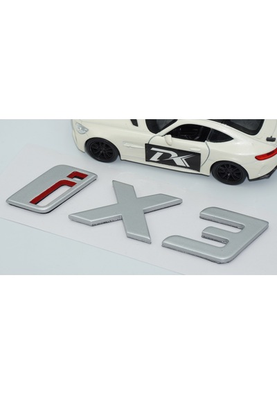 Dk Tuning Yeni İx3 Bagaj Gri Kırmızı Abs Yazı Logo Bmw İle Uyumlu -
