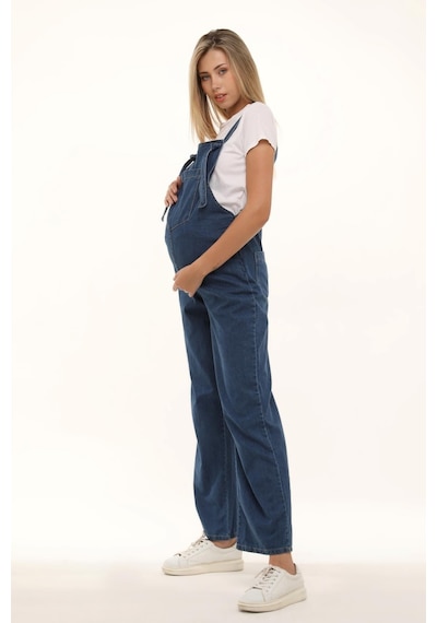 Luvmabelly Myra6152 Kot Hamile Salopet -mavi