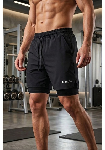 Outdo Erkek Koşu Şortu Taytlı Hızlı Kuruyan Micropoly Fitness Antrenman Halı Saha Outdoor Spor Şortu Siyah Siyah Outdo Erkek Koşu Şortu Taytlı Hızlı Kuruyan Micropoly Fitness Antrenman Halı Saha Outdoor Spor Şortu Siyah Siyah
