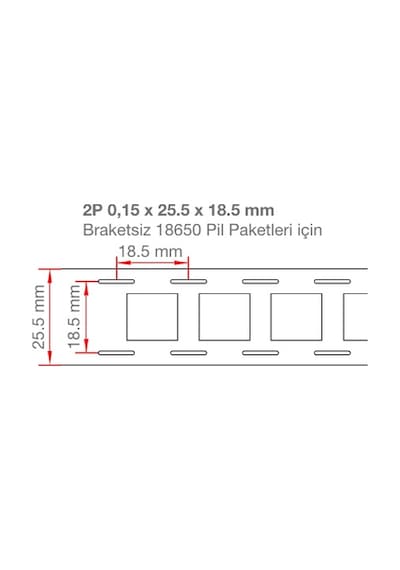 18650 Pil Punta İçin Nikel Kaplama Şerit Modelleri 10 Metre-8 Mm En X 0,20 Mm Kalınlık