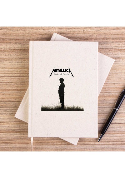 Metallica Master Of Puppets Metal Soldier Çizgisiz Kanvas Defter Krem