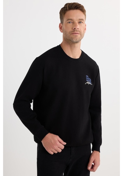 Tudors Unisex Relax Fit Pamuklu Yumuşak Dokulu Bisiklet Yaka İçi Polarlı Baskılı Siyah Sweatshirt-37313 Siyah Tudors Unisex Relax Fit Pamuklu Yumuşak Dokulu Bisiklet Yaka İçi Polarlı Baskılı Siyah Sweatshirt-37313 Siyah