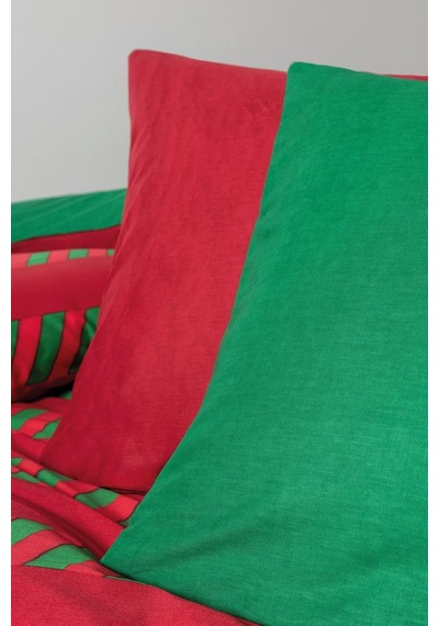 Festive Tek Kişilik Lastikli Çarşaflı Nevresim Takımı Holly Yeşil Çok renkli