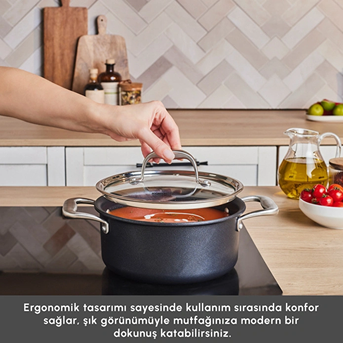 Karaca Biodiamond Pro İndüksiyon Tabanlı Tencere 20 Cm Şeffaf