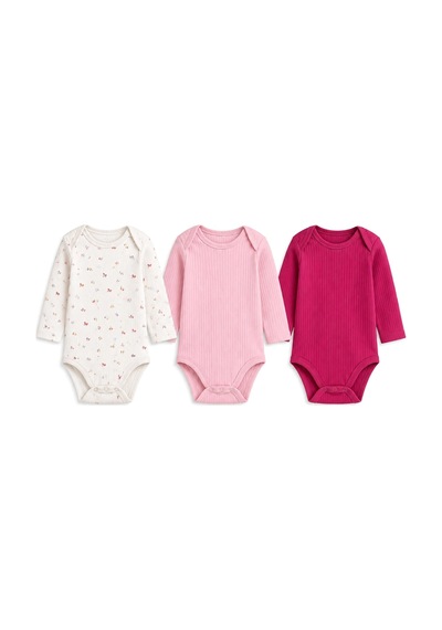 Tiffany Baby & Kids Tiffany Baby Kız Bebek Butterfly Theme 3'lü Uzun Kol Badi Set Pem Pembe