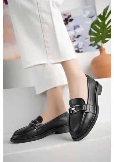 Nesilshoes Nesil Shoes Süha 202 Siyah Anatomik Kadın Lofer