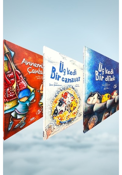 Annemin Çantası - Üç Kedi Bir Dilek - Üç Kedi Bir Canavar - Sara Şahinkanat 3 Kitap Set