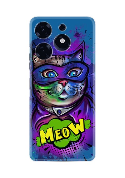 Tecno Spark 10 Pro Kılıf Silikon Desen Özel Seri Super Meow 1715
