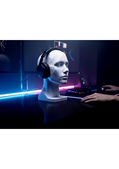 Happy3dworld İnsan Büstü Kulaklık Standı, 3d Baskı Minimalist Modern Dekor