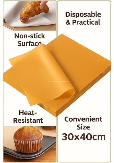 Busstier Fırınlanabilir Kendinden Yağlı Pişirme Kağıdı 30x40 Cm Tek Kullanımlık Pratik Fırın Kağıdı 5 Diğer