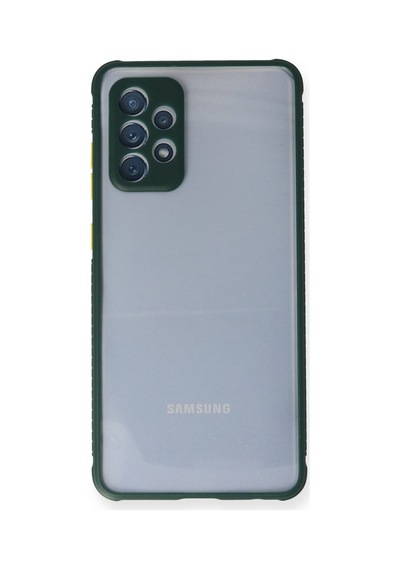 Samsung Galaxy Uyumlu - A72 Kılıf Miami Şeffaf Silikon - Koyu Yeşil