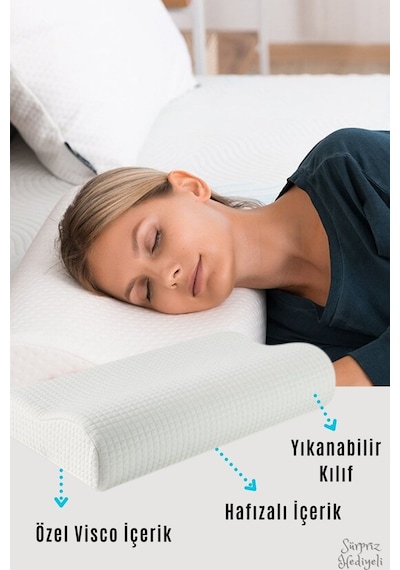 Visko Boyun Yastığı Viskon Yastık Visko Love Yastık Visko Yastık Ortopedik Yastık Visko Beyaz