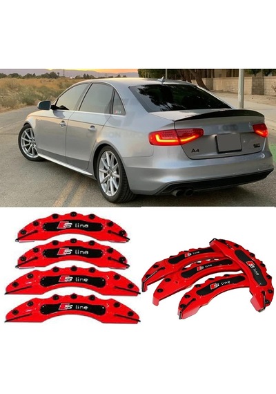 Audi A4 S Line Kırmızı 17-18-19 Janta Uyumlu 4.lü Kaliper Kapagı