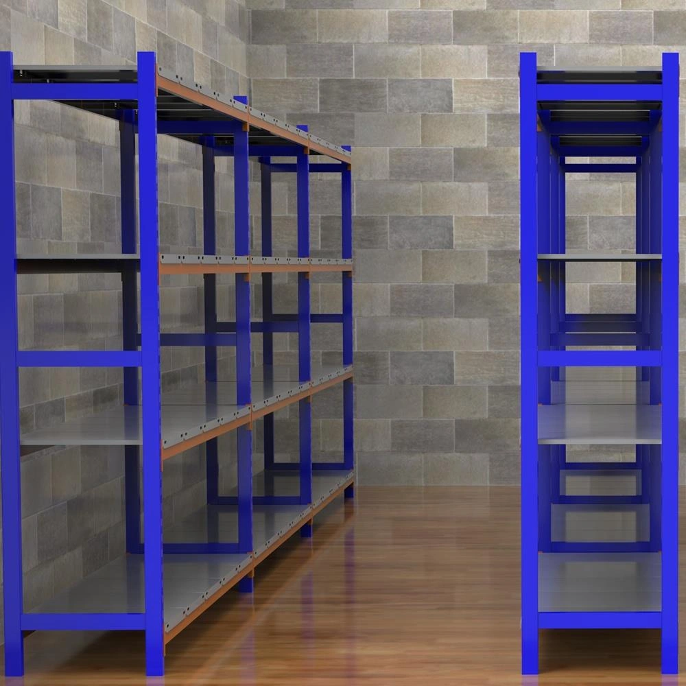Raf Burada 4 Katlı 3'lü Depo Rafı - 300-350 Kg Taşıma Kapasiteli Hafif Rack Raf- 50x90x200 cm