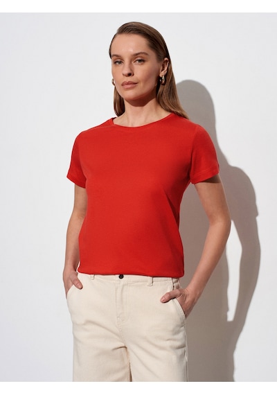 Dilvin 32852 Basic T-shirt-kırmızı