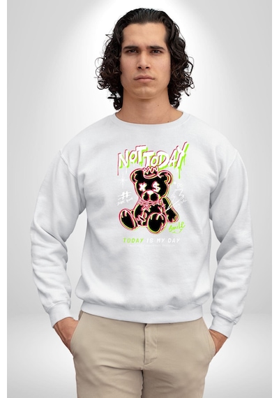 Bugün Değil Unisex Beyaz Sweatshirt Beyaz