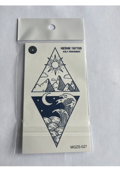 Dalga 11x8 Cm Yarı Kalıcı Geçici Dövme Yapıştırma Dövme