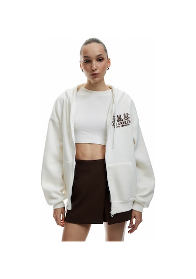 Koton Kapüşonlu Fermuarlı Arkası Baskılı Cepli Şardonlu Oversize Sweatshirt Ekru 6wal10141ık Ekru Koton Kapüşonlu Fermuarlı Arkası Baskılı Cepli Şardonlu Oversize Sweatshirt Ekru 6wal10141ık Ekru