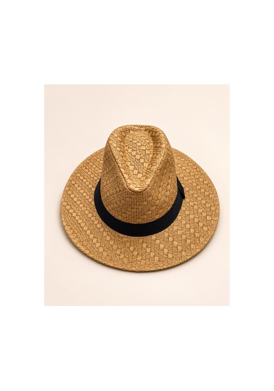Gigi Luxe Bantlı Yuvarlak Geniş Kenarlı Hasır Fotr Şapka Unisex Camel Camel