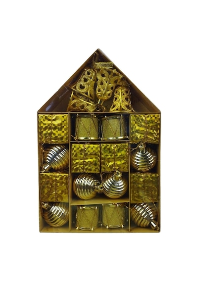 Yılbaşı Ağaç Süsü Lüks Karışık Gold 4 Cm 20li