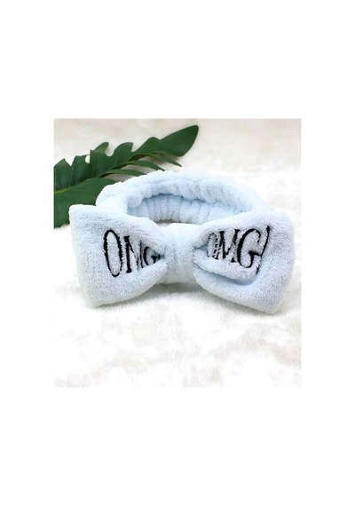 Omg Peluş Bandana Makyaj Spa Saç Bandı Buz Mavi Mavi