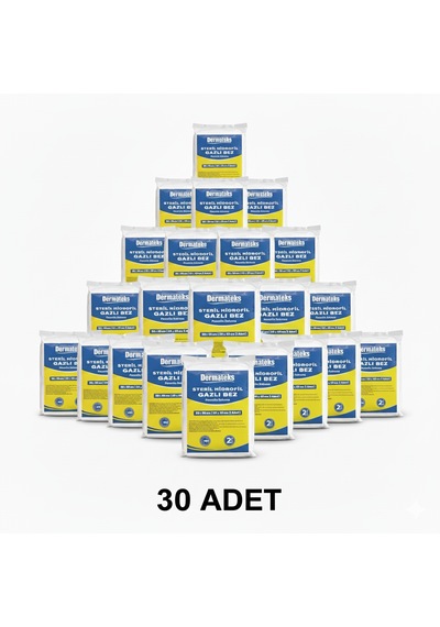 Steril Hidrofil Gazlı Bez 30x80cm 2 Adet 30x40cm Emici Spanç - 30 Adet