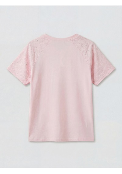 Lcw Comfort Pembe Nakışlı %100 Pamuklu Kadın Tişört