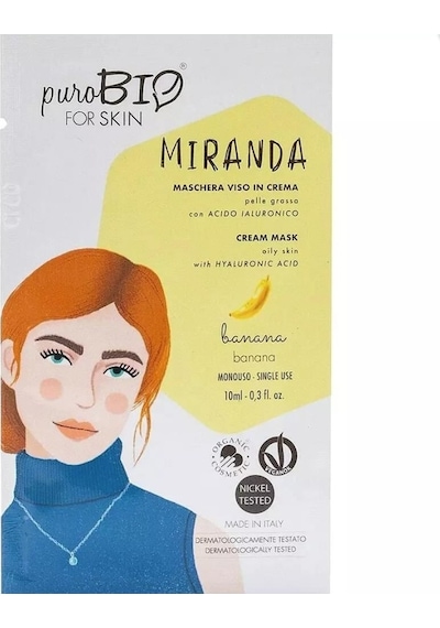 Purobio Miranda Cream Mask Oily Skin Banana Muz 10 Ml - Tek Kullanım