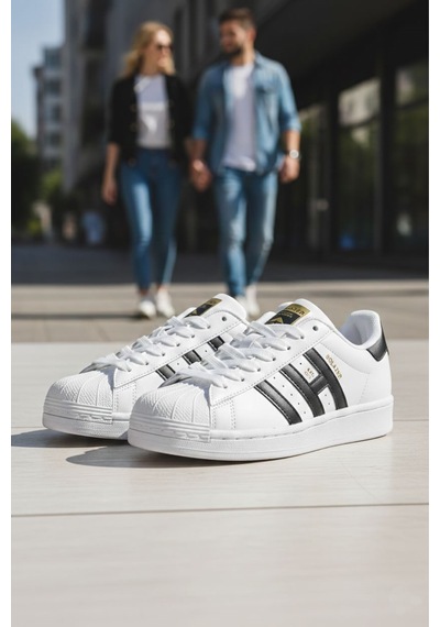 Letao Unisex Beyaz Sneaker İstiridye Burun Günlük Ayakkabı - Rahat Taban Beyaz Siyah Letao Unisex Beyaz Sneaker İstiridye Burun Günlük Ayakkabı - Rahat Taban Beyaz Siyah