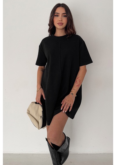 Noa & Noa Kadın Rahat Kesim Kısa Elbise Soft Line Siyah