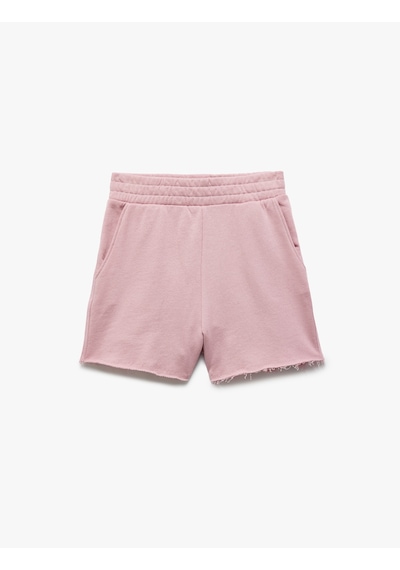Koton Yüksek Bel Lastikli Cep Detaylı Mini Spor Şort Pembe 5sak40113nk Gül
