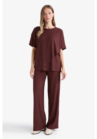Defacto Straight Fit Düz Paça Bürümcük Pantolon C0200ax25aubn91 Kahve