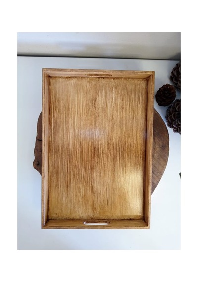 Doğal Ahşap Eskitme Dekoratif Kahve, Çay, Söz, Nişan, Sunum , Servis Tepsisi Eskitme Kahve