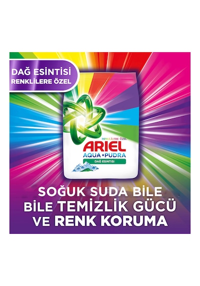 Ariel Dağ Esintisi Renklilere Özel Hızlı Çözünme Toz Çamaşır Deterjanı 12 KG