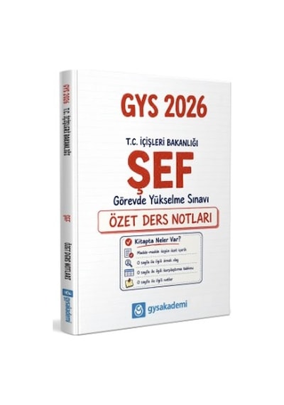 Gys Akademi 2026 İçişleri Bakanlığı Gys Şef Özet Ders Notları