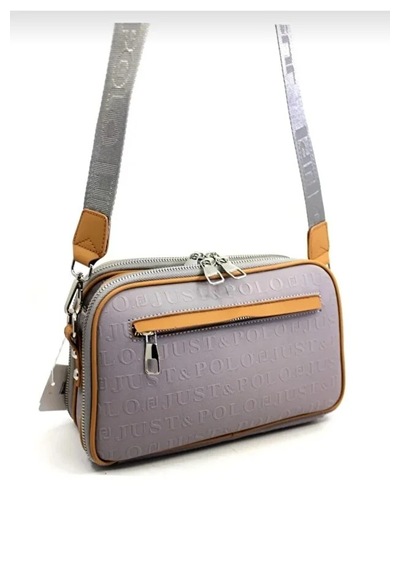 Just Polo Kadın Günlük Kullanıma Uygun Gofraj Baskılı Lüks Omuz Çantası Shoulder Bag Gri