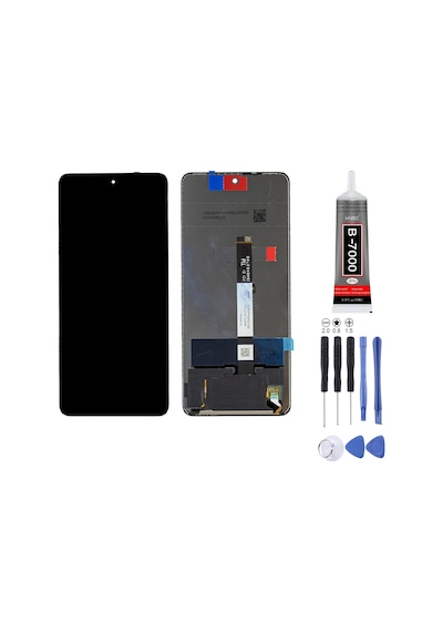 Xiaomi Mi 10 Lite Uyumlu Lcd Ekran Çıtasız Siyah + Montaj Kiti