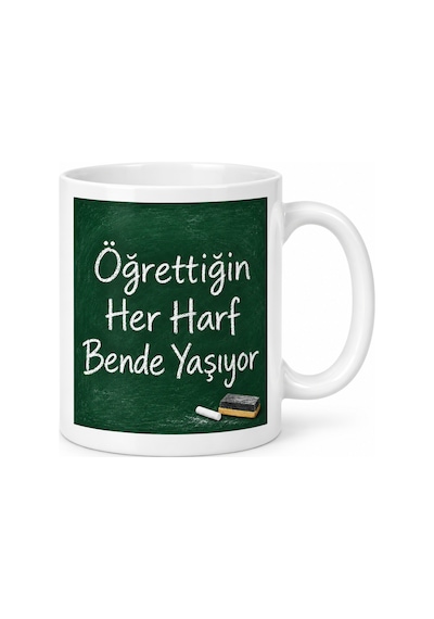 Bezos Öğrettiğin Her Harf Bende Yaşıyor Tasarımlı Porselen Kupa - Model 371 Ventra